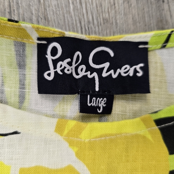 Lesley Evers Yellow Floral Dress Size Large  D240099 - Picture 8 of 9